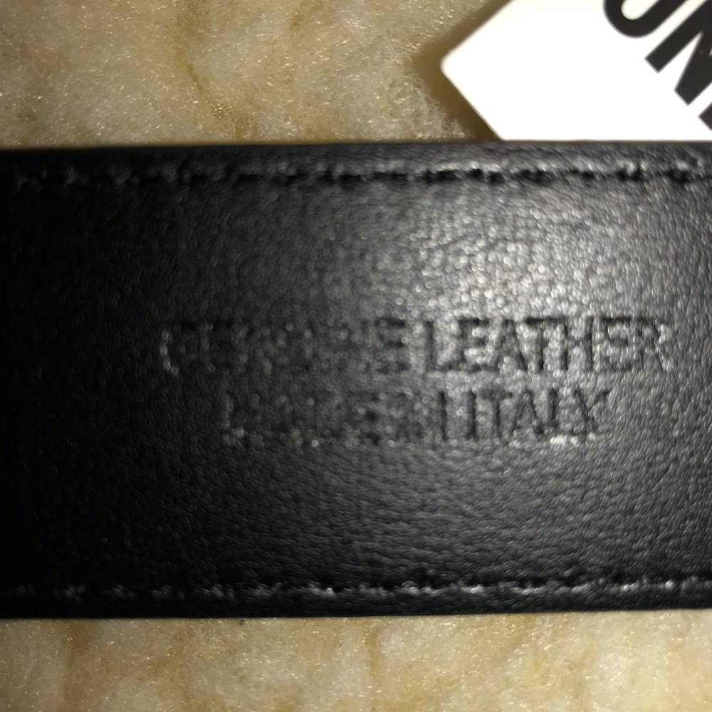 Moschino Leather Belt with Gold Tone Moschino Bear Buckle - Picture 12 of 13